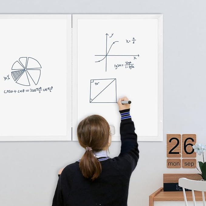 White Hidden Board, Enclosed Whiteboard with Wooden Frame, 20x30in Poster Frame and Functional Whiteboard for Office, Home(Poster Not Included)