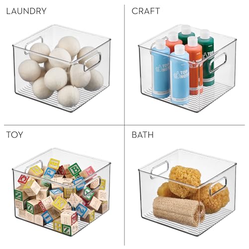 iDesign Clear Plastic Storage Bins for Kitchen - Pantry and Fridge Storage for Cabinets and Shelves, 4-Pack - style: Pack of 4