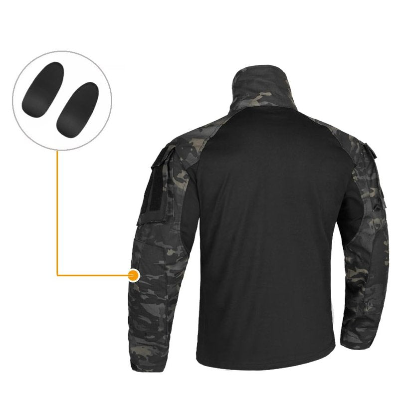 KRYDEX Tactical G3 Combat Shirt Rapid Assault Long Sleeve Shirt with Elbow Pads (MCBK, Medium)