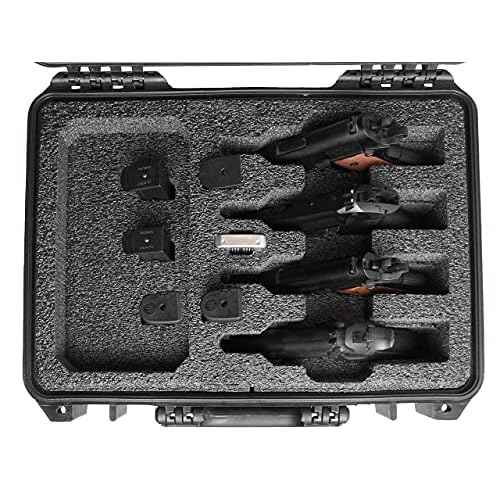 Case Club 4 Revolver Pre-Cut Waterproof Case with Silica Gel to Help Prevent Gun Rust