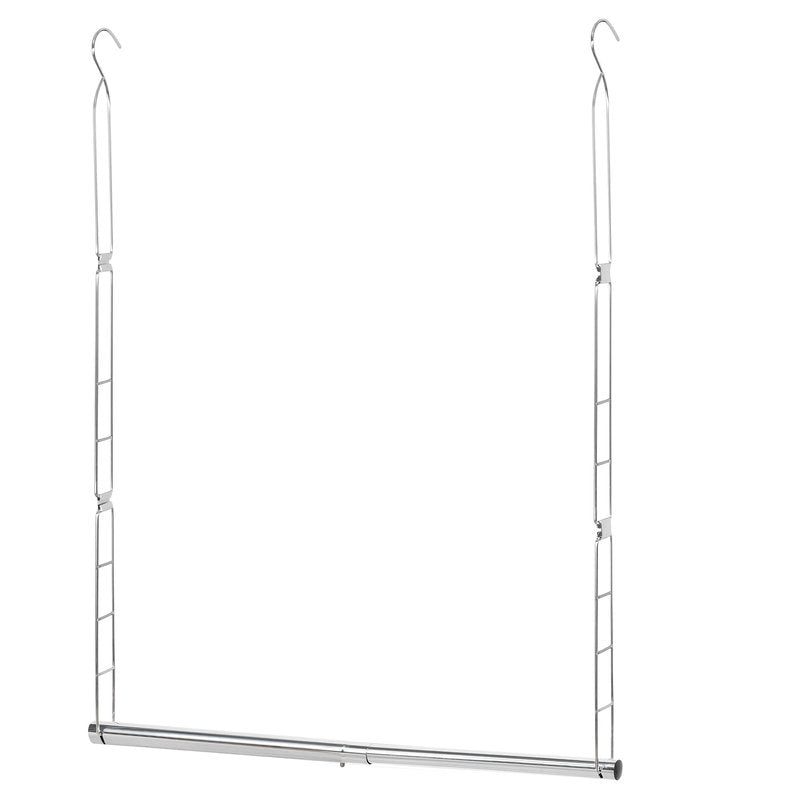 STORAGE MANIAC Hanging Closet Rod, Adjustable Width and Height Closet Hanging Organizer, Space-Saving Clothes Hanging Bar, Closet Extender Hanging Rod Double Closet Hanging Rod, 1 Pack Chrome