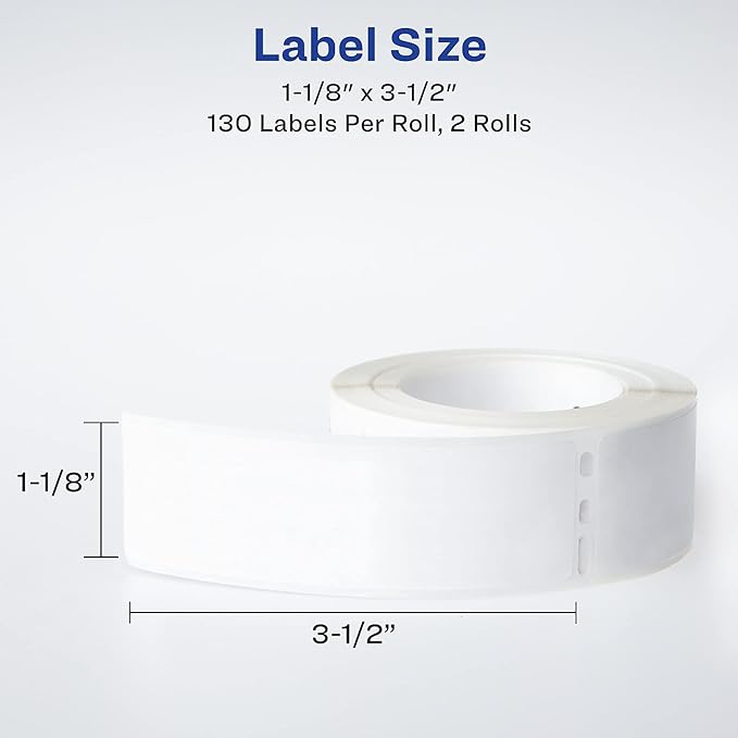 Avery 4150 Multi-Purpose Labels, 3-1/2-Inch x1-1/8-Inch, 130/Roll,2 RL/BX, White