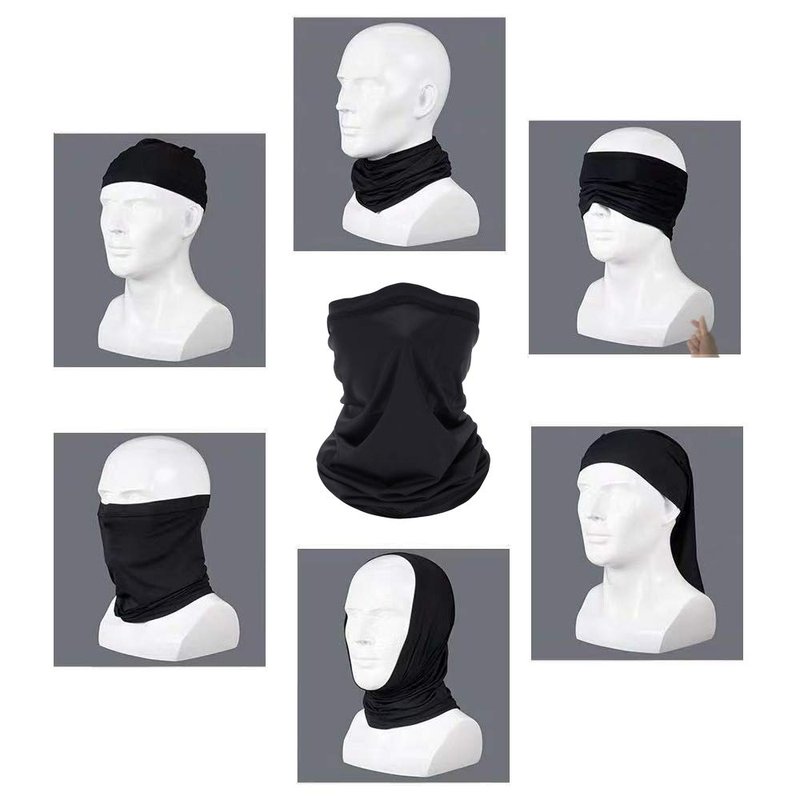 Fanjin 6 Pack Neck Gaiter Bandana Face Mask Breathable Bandana, Summer UV Protection Cooling Neck Gaiter Face Clothing Neck Gaiter (Gray), 16.5*9.8in