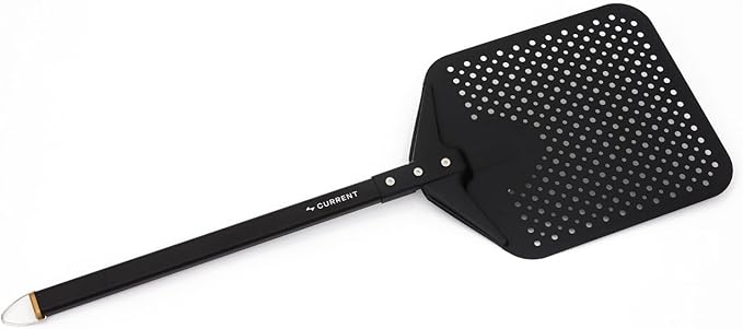 CURRENT® Perforated Aluminum Pizza Peel, Ultra-Thin Edge, Heat-Resistant
