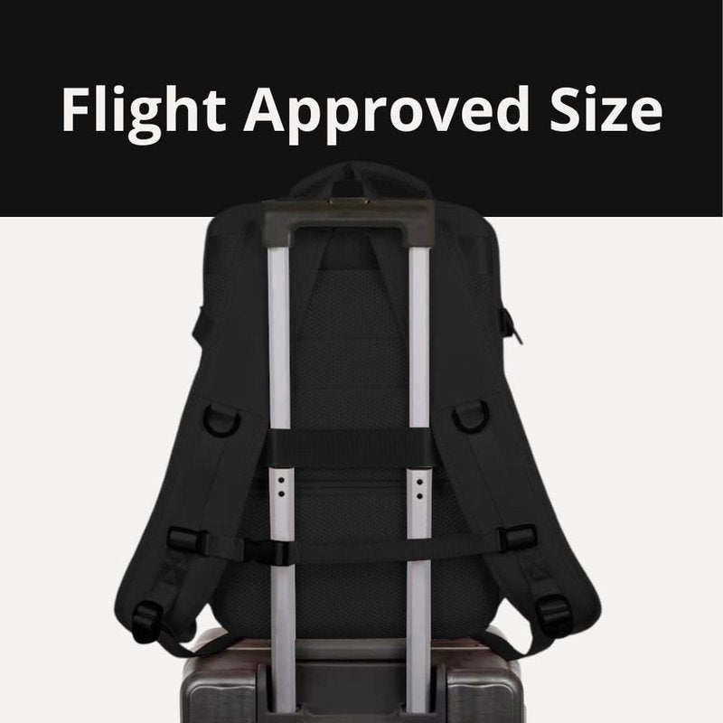 Homefy 35L Black Travel Laptop Backpack for Men & Women, Waterproof & TSA-Friendly Carry On for 17.3'' Laptops, Flight Approved Personal Item with USB Charging Port
