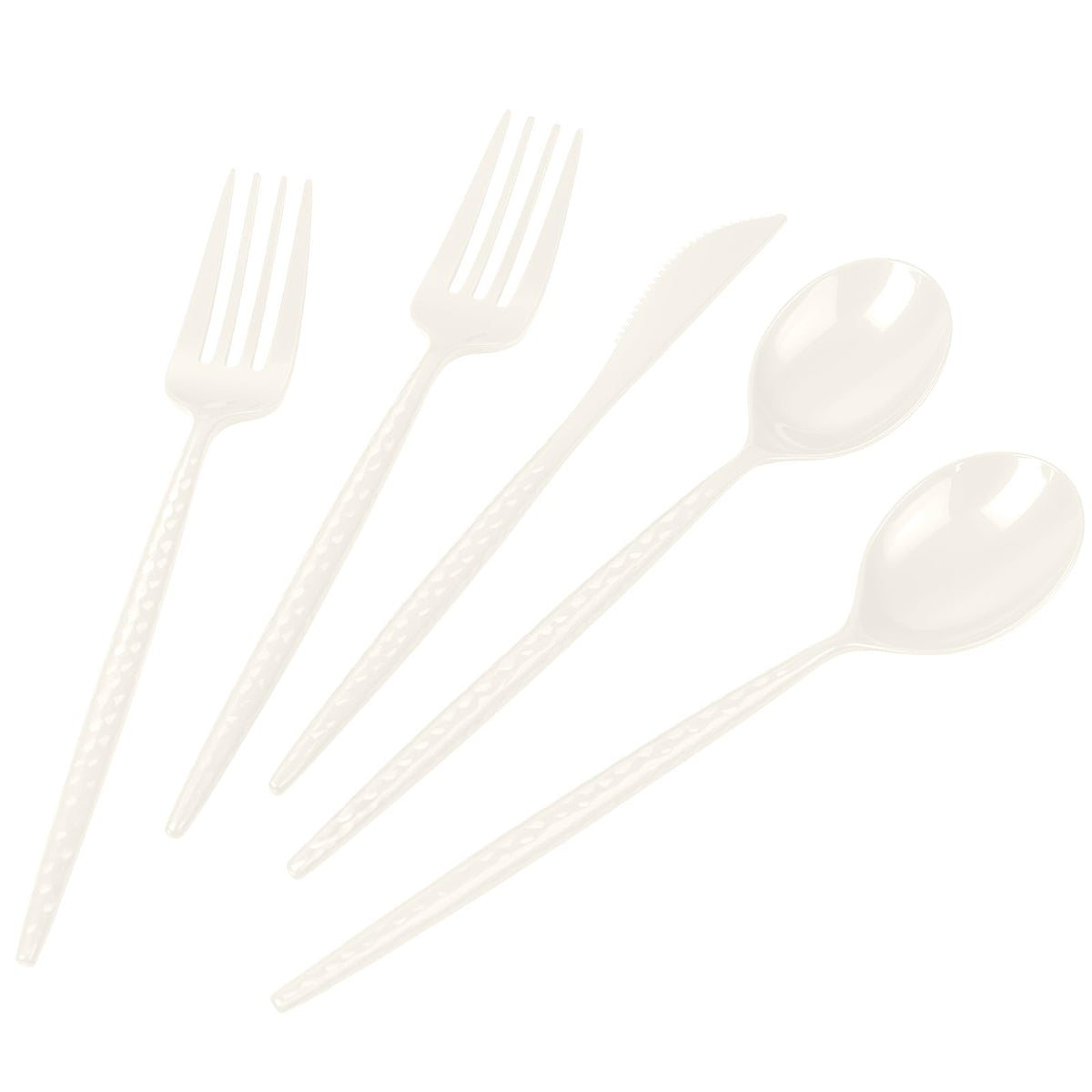 LIYH 102Pcs Silver Plastic Silverware Heavy Duty Cutlery For Party Weddings