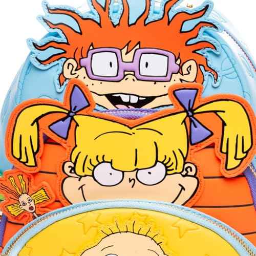Loungefly Nickelodeon Rugrats Tommy, Chuckie And Angelica Triple Pocket Womens Backpack