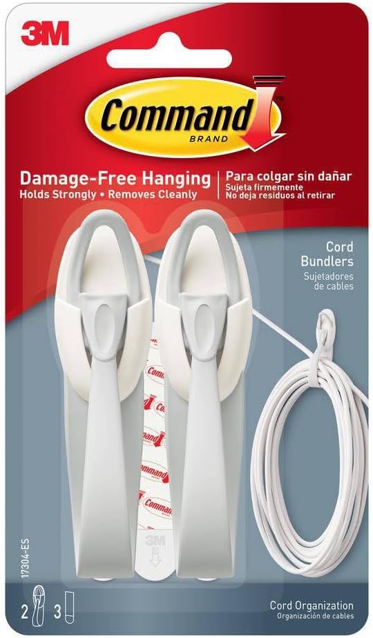 Command Cord Bundlers, Cord Organizer, 2-Bundlers Per Pack, Sold As 4-Packs