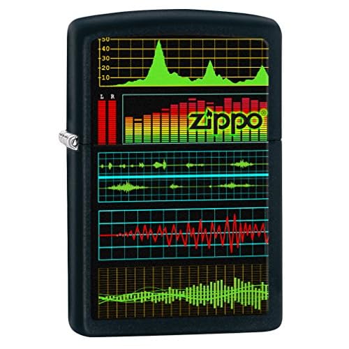 Zippo Lighter: Music Waves - Black Matte 76884