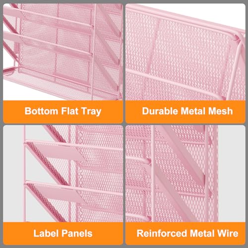 Kuntine.B Wall File Organizer (Pink, 7 Tier) - color: Pink, size: 7 Tier