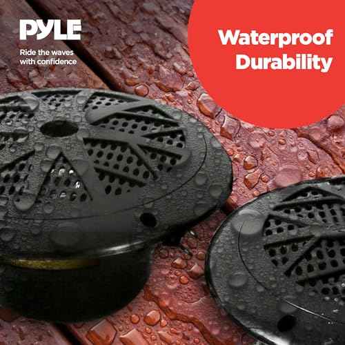 Pyle Marine Headunit Receiver Speaker Kit - In-Dash LCD Digital Stereo Built-in Bluetooth & Microphone w/ AM FM Radio System 5.25¡¯¡¯ Waterproof Speakers (2) MP3/SD Readers & Remote Control-PLMRKT46BK