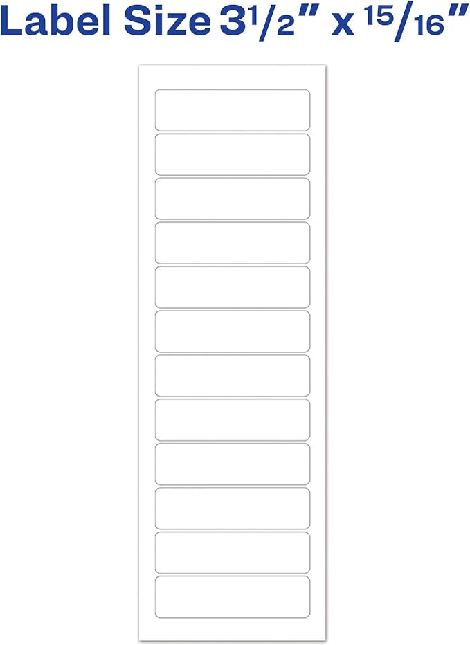 Avery White Computer Labels, 15/16" x 3-1/2", Dot Matrix and Pin-Feed Printers, 5,000 Total (4013)