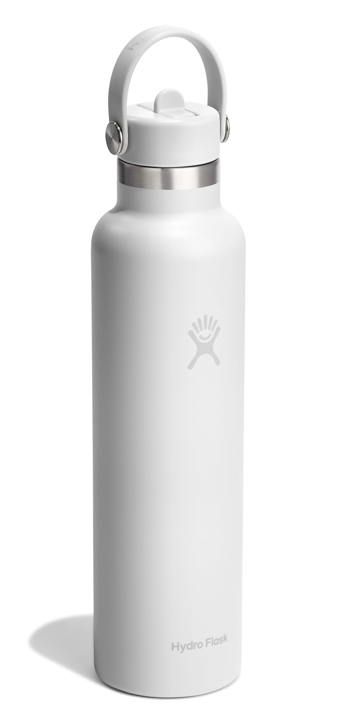 Hydro Flask Water Bottle - Insulated Stainless Steel - Straw Lid, Non Spill, Leakproof in 24 Oz Tonal White