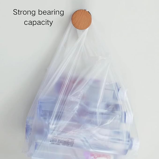 2 PCS Retro Magnetic Hooks, Wrought Iron Wooden Ball Hooks, Creative Punch-Free Storage for Refrigerators, Metal Doors, and Lockers (Beech Wood,L)