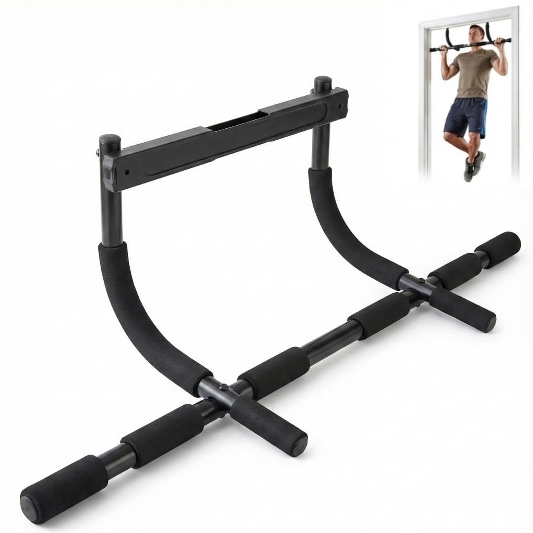 ENERGI CORE Pull Up Bar for Doorway – Multi-Grip Chin Up Bar, No Screws Required – Heavy Duty Door Frame Bar for Home Gym, Strength Training & Upper Body