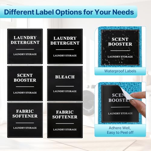 2 Pack Laundry Detergent Dispenser, Laundry Soap & Fabric Softener Dispenser, 54oz Laundry Detergent Containers, Laundry Room Organization and Storage Plastic Bottle for Scent Booster, Powder, Bleach - size: 2 Pack