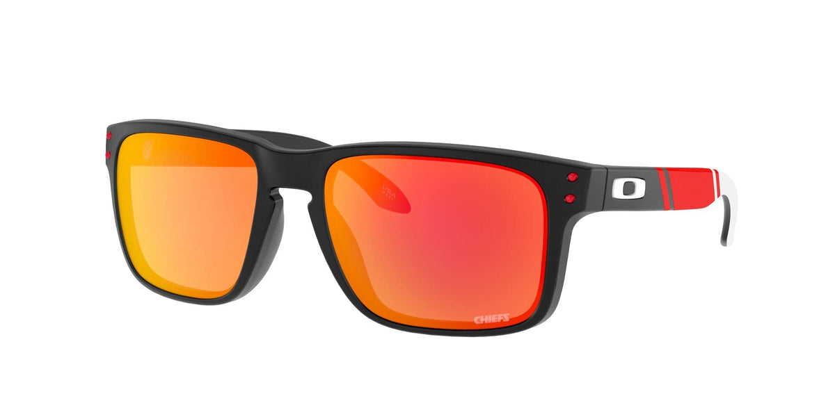 Oakley OO9102 Holbrook Sunglasses, Matte Black/Prizm Ruby Lens, 57mm