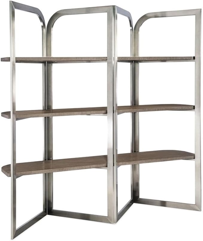 Hooker Furniture Modern Mood Metal Framed Etagere w/Brown Finished Shelves