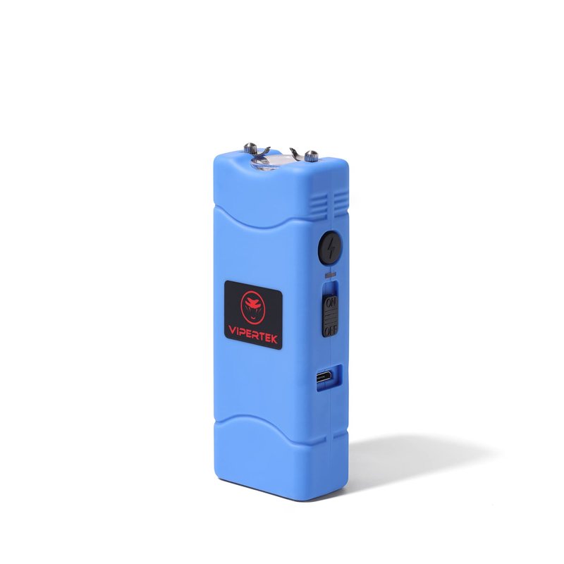 VIPERTEK VTS-881-35 Billion Micro Stun Gun - Rechargeable with LED Flashlight, Blue