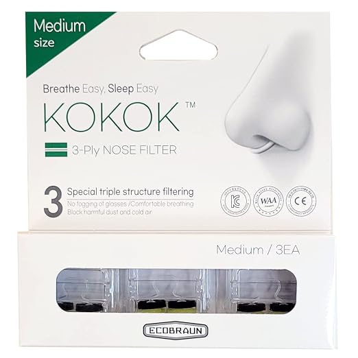 3-Ply Nose Filter Reusable Breathable Nasal Plugs Air Filteration