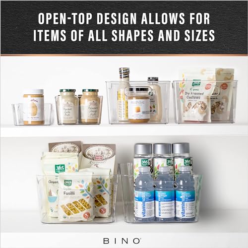 BINO | Plastic Organizer Bins, X-Small - 4 Pack | THE SOHO COLLECTION | Multi-Use Organizer Bins | Pantry & Freezer Bin | Plastic Storage Containers | Bin for Home & Kitchen Org - size: X-Small