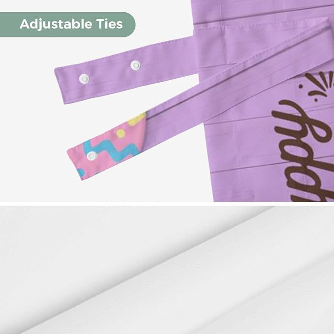 Purple Easter Tie Up Valance Curtains
