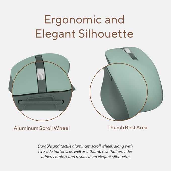 ASUS Wireless SmartO Mouse Silent Plus – Dual Mode (BT/2.4GHz), up to 3 Devices, Ergonomic, 4200 DPI, AA Battery Lasts up to 1 Year, Quiet Switches, Portable, for Productivity/Gaming - Oat Milk