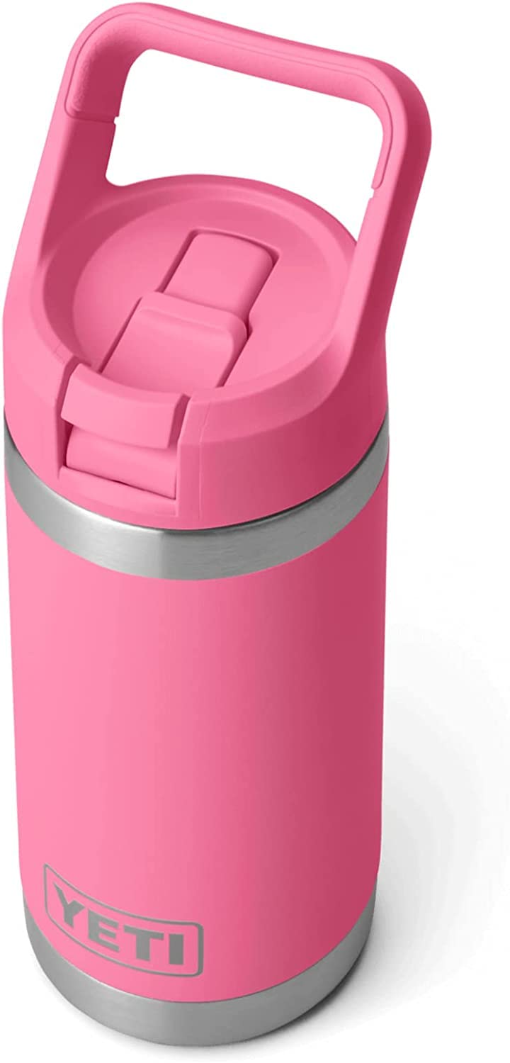 YETI Rambler Jr. 12 oz Kids Bottle, with Straw Cap, Harbor Pink