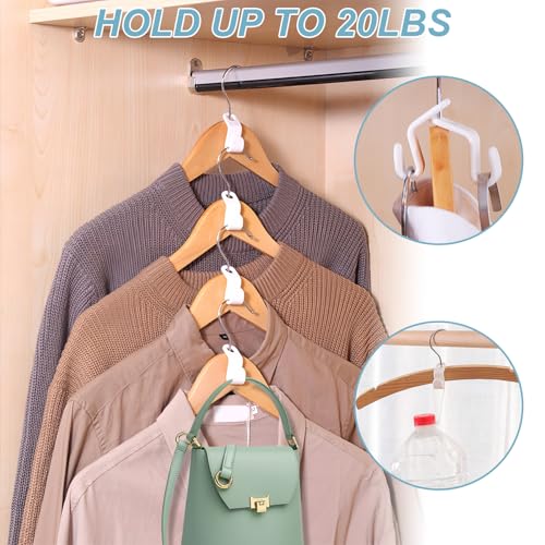 100 PCS Space Saving Hanger - Space Saver Clothes Hanger Connector with Stacking Hooks and Heavy Duty Cascading Connection - color: 100 Pcs Multicolor