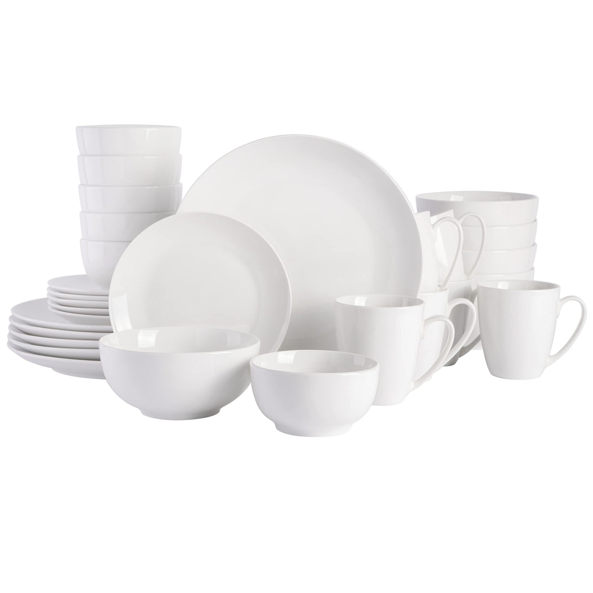 Gibson Home Zen Buffetware 39 Piece Dinnerware Set, White