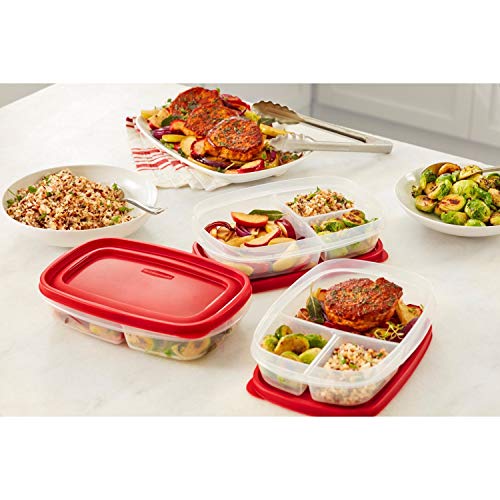 Rubbermaid EasyFindLids Meal Prep Containers 5.1 Cup Red - color: Red, size: 5.1 Cup (10-Piece)