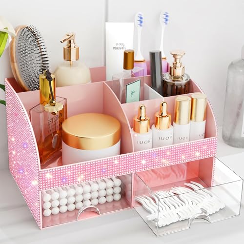 COMFYROOM Makeup Organizer, Bathroom Organizer (Bling Pink) - color: Bling Pink