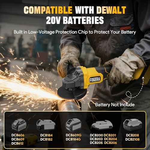 Cordless Angle Grinder, 4-1/2 Inch Power Grinder Tools Compatible with Dewalt 20V MAX Battery, 3 Speed Power Cordless Grinder for Metal Grinding, Cutting, Rust Removal (Battery Not Included)