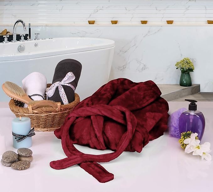 NY Threads Premium Womens Robe, Plush Fleece Long Bath Robe for Women, Fluffy Soft Women's Bathrobe
