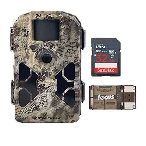 Stealth Cam 2020 G42NG 24MP Trail Camera and Memory Card Bundle. No-Glow Flash, 100-Ft. IR Range, Kryptek Camo (3 Items)