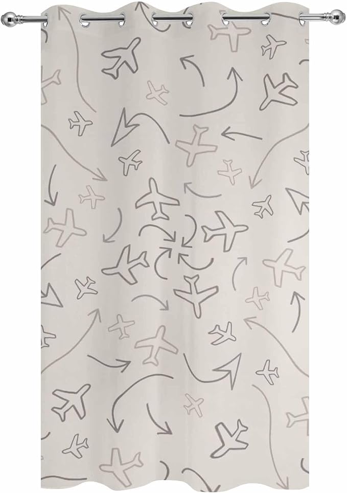 Abstract Airline Route Waterproof Outdoor Curtains