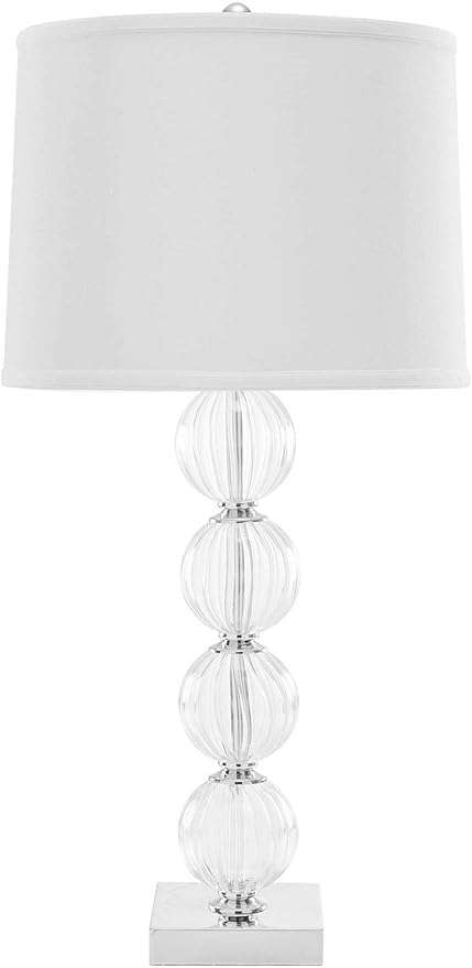 SAFAVIEH Lighting Collection Amanda Modern Crystal Stacked Globe 30-inch Bedroom Living Room Home Office Desk Nightstand Table Lamp (LED Bulbs Included)