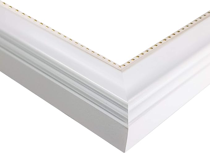 GraduationMall 5x7 Picture Frames, Real Glass, Display Photos for Wall or Tabletop, White with Gold Beads, 2-Pack