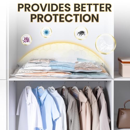 TAILI 6 Pack Vacuum Storage Bags, LONG SIDE ZIP (39x28 inch), Vacuum Seal Bags for Clothing, Jumbo Storage Space Saver for Beddings, Comforters, Blanket, Pillows and Clothes - size: 6 Jumbo