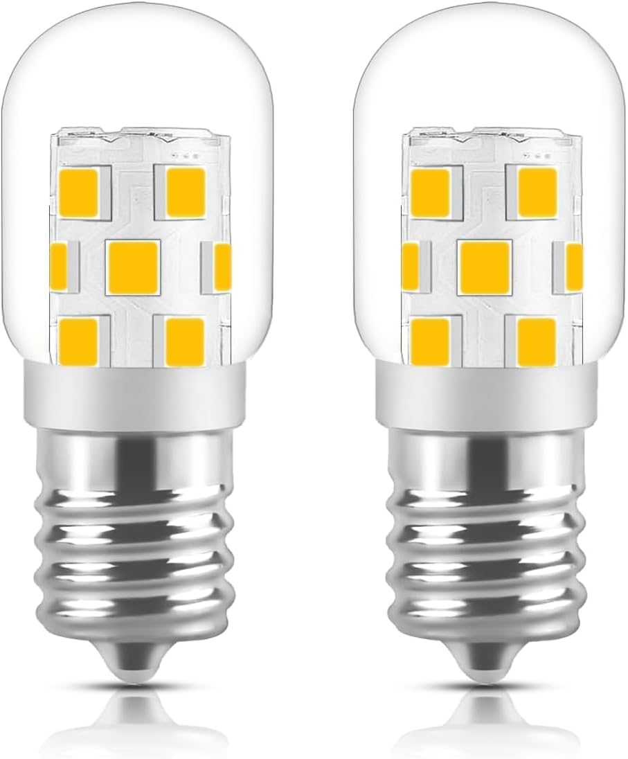 SerBion LED Microwave Light Bulb Under Hood 40W Equivalent-125V E17 Base for Whirlpool Microwave Light Bulb - 3W 400LM Dimmable Range Hood T7 Appliance Oven Light Bulbs, 2 Packs (2700K Warm White)
