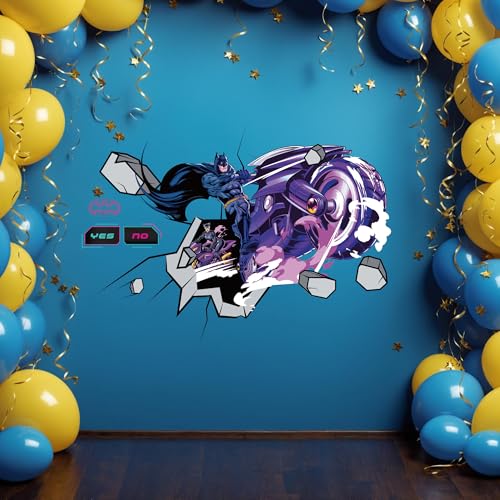 Superhero Wall Stickers Decor, Hero Party Wall Art Stickers Peel and Stick for Bedroom Living Room Nursery Walls Decoration