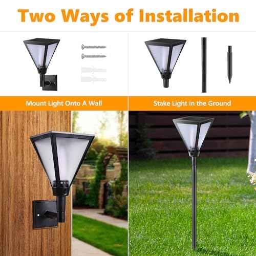 iBaycon 2 Pack 28" Solar Flame Torch Lights, Flickering Flame Garden Lights Outdoor Waterproof, Solar Pathway Light for Yard Lawn Path Landscape Decor
