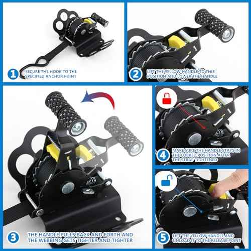 Retractable Ratchet Straps Compatible with 2015-2025 Ford F150 2Pcs Retractable Tie Down Straps Replacement for 2015-2025 Ford F-150 Accessories (Black)