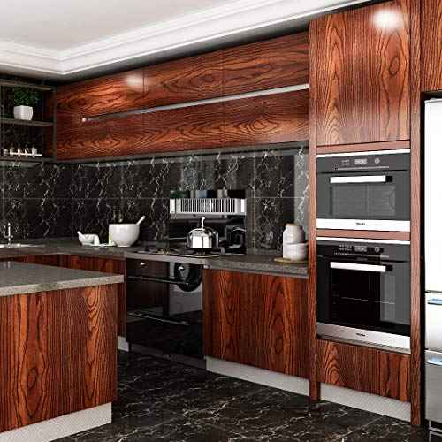 Livelynine Cherry Wood Contact Paper for Cabinets Desk Table Top Peel and Stick Cabinet Covering Mahogany Wood Grain Wallpaper Adhesive Liner Laminate Sheet Veneer Furniture Vinyl Wrap 15.8X78.8
