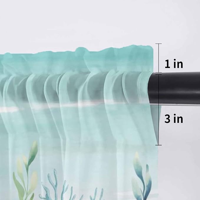 Summer Beach Sheer Valance Curtains