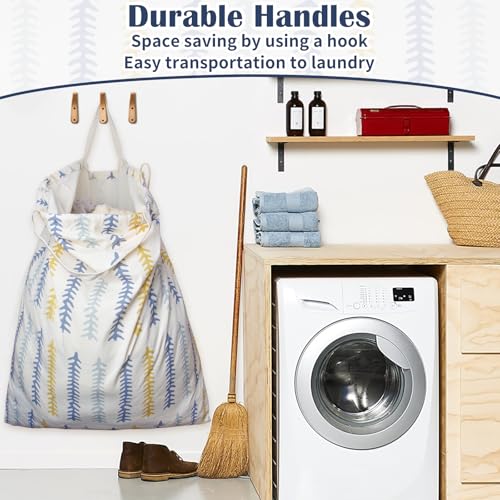Canvas Laundry Bag 33"Wx 35"H, Thick Canvas Laundry Bag with Handles & Drawstring, Extra Large Heavy Duty Washable Basket Liner Hamper Liner Storage Sack (Fishbone) - color: Fishbone,1pc XL, size: XL 33"W x 35"H┃1 Pack
