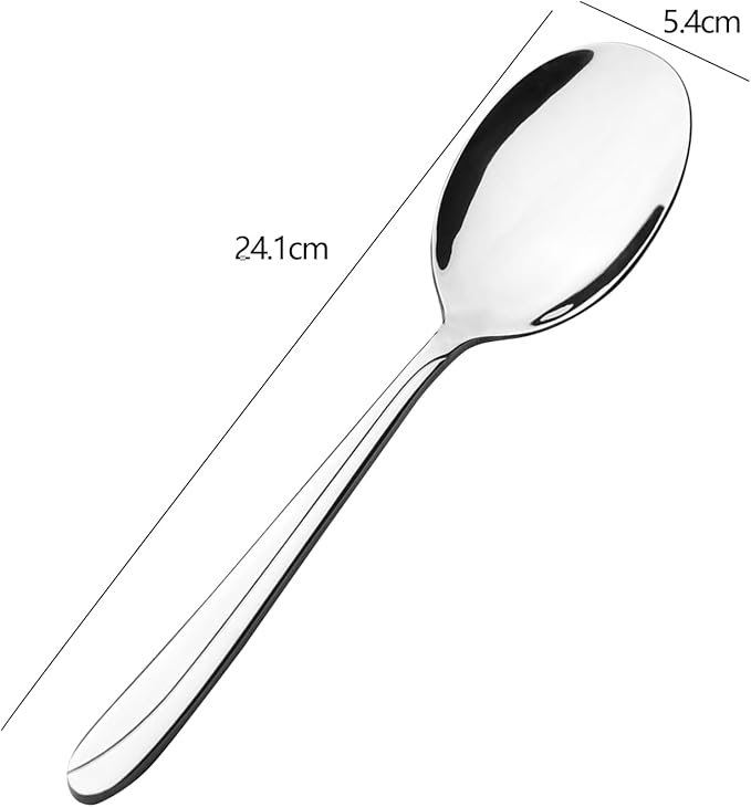 Anbers 8 Pieces Large Stainless Steel Catering Serving Spoons, 9.45 Inches