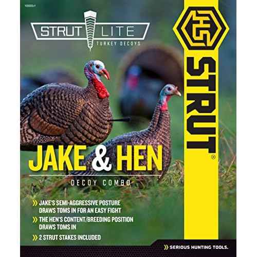 Hunters Specialties HS Strut Lite Jake & Feeding Hen Turkey Foldable Hollow Relaxed Body Realistic 2-Pack Couple Flock Combo Decoys