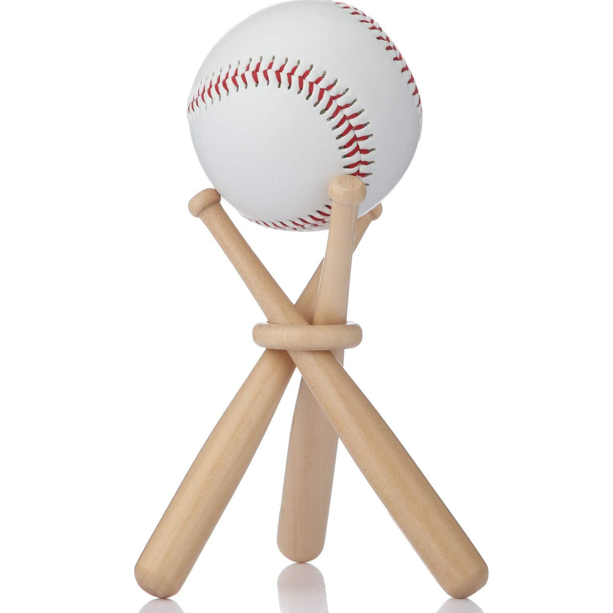 Honoson Baseball Stand Holders Balls Display Bat Wooden Stand Holder Display Centerpieces Tables for Baseball Sports Lover(1 Pack)