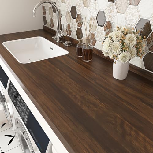Vintage Dark Brown Wood Contact Paper Peel and Stick Wood Grain Wallpaper Peel and Stick Countertops Waterproof Contact Paper for Kitchen Cabinet Wrap Table Drawer Adhesive Paper15.7¡¿78.7"